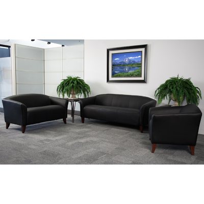 Flash Furniture Hercules Imperial Series Leather Love Seat - Black