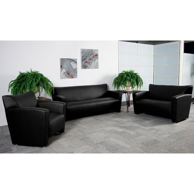 Flash Furniture Hercules Majesty Series Leather Sofa - Black