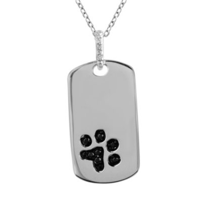 0.10 ct. t.w. ASPCA Dog Tag Round Diamond Pendant in Sterling Silver (I and Black, I1)