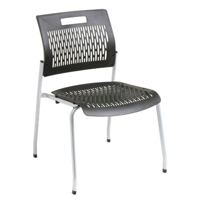 Mity Lite Flex Stacking Chair with Silver Frame, Black