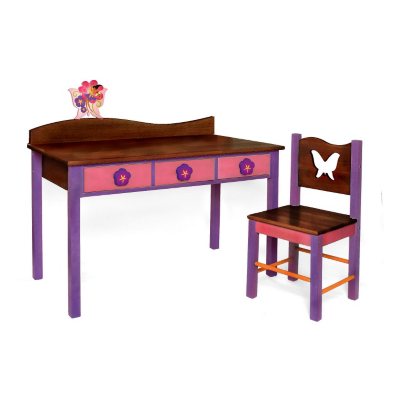 Butterfly Computer Desk and Chair - Chocolate