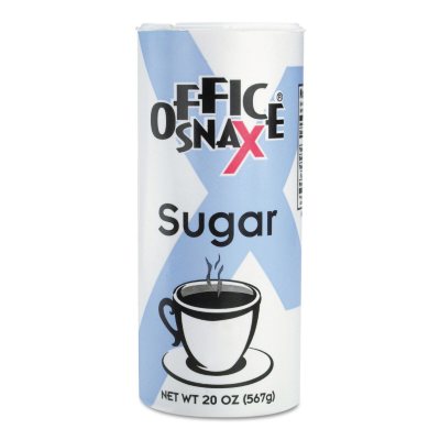 Office Snax - Sugar Canister w/Reclosable Lid - 20 oz