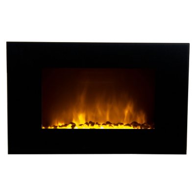Frigidaire OWF-10303 Oslo Wall Hanging LED Fireplace with Color-Changing Flame Effect and Remote Control - Black