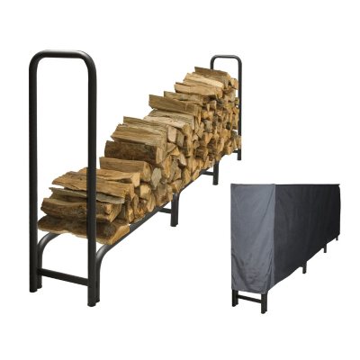 Pleasant Hearth Heavy Duty Log Rack with Full Cover - 12'