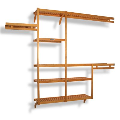 Solid Wood Reach-In Closet Organizer - Honey Maple 