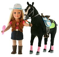 Paradise Horses Doll & Horse Playset - Blonde Girl & Black Horse