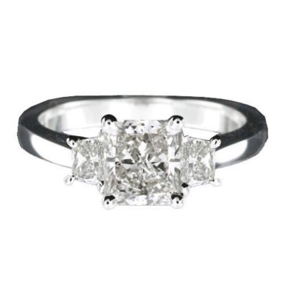 1.30 ct. t.w. Radiant-Trap. Diamond Ring (I, SI2)