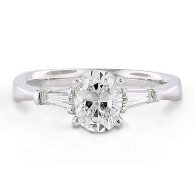 1.21 ct. t.w. Oval/Baguette Diamond Ring (D, SI2)