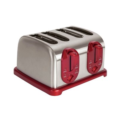 Kalorik Stainless Steel 4-Slice Toaster - Red