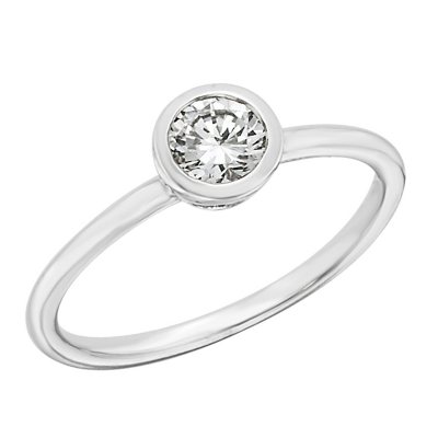 Bezel set diamond engagement rings