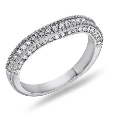 0.16 ct. t.w. Vintage Style Matching Diamond Band in 14K White Gold