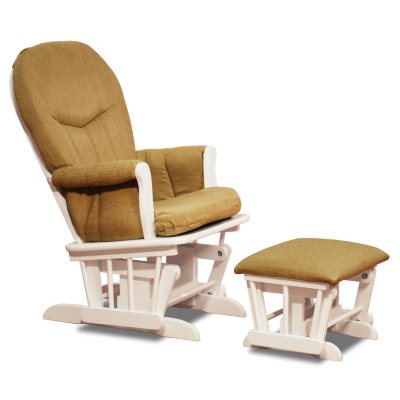 AFG Deluxe Glider with Ottoman - White
