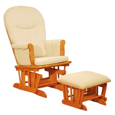 Deluxe Glider with Ottoman - Pecan