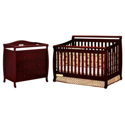 AFG Amy 3-in-1 Crib and Grace 3 Drawer Changer - Cherry