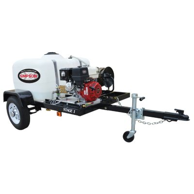 SIMPSON Trailer 3800 PSI 3.5 GPM-Cold Water Pressure Washer System Powered by HONDA