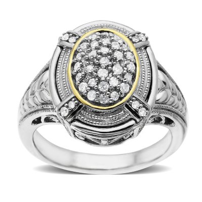 0.20 ct. t.w. Diamond Oval Ring in Sterling Silver & 14k Yellow Gold (H-I, I1)