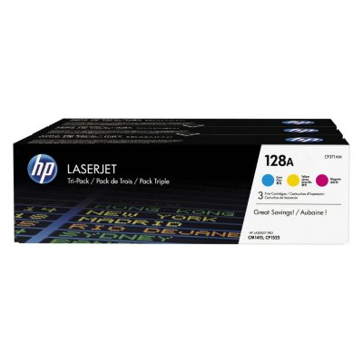 HP 128A Original LaserJet Toner Cartridge, Cyan/Magenta/Yellow (3 pk., 1300 Page Yield)