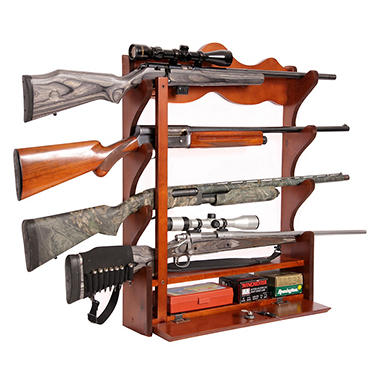 4 Gun Pine Wall Rack   840