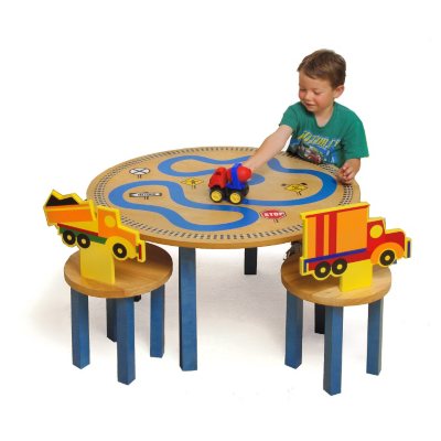 Boys Like Trucks Table and 2 Chair Activity Set