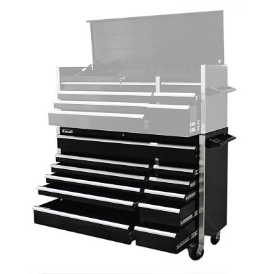 Excel - Heavy Duty Roller Cabinet with - Black - 12 Slide Drawers
