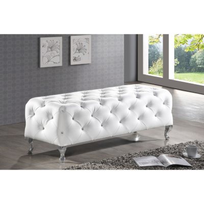 Viviene Leatherette Bench - White