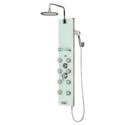 PULSE Lahaina ShowerSpa Glass Shower Panel - White