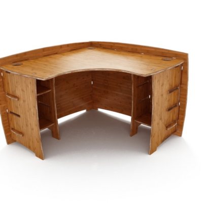 47" Corner Desk - Amber Bamboo