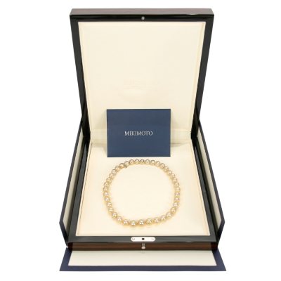 Mikimoto A+ Golden South Sea Cultured Pearls with 18K Yellow Gold Clasp