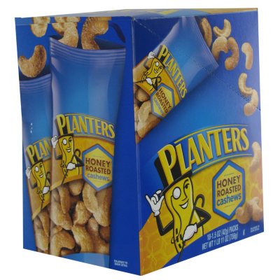 Planters Honey Roasted Cashews Tube - 1.5 oz. Tube - 18 ct.