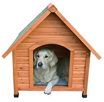 Natural Pitched Roof Dog House- Extra Large