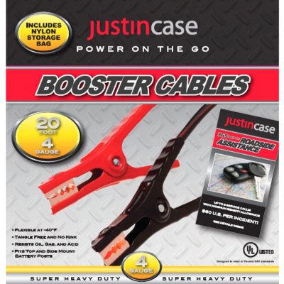  Justin Case Booster Cables - 4 Gauge - 20'