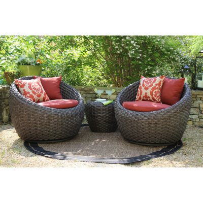 Corona 3 pc. Deep Seating Set with Premium Sunbrella® Fabric