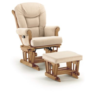 Shermag Glider Rocker & Ottoman Combo - Pecan/Oatmeal