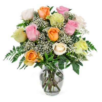 Rose Bouquet - Mixed Pastels - 1 Dozen
