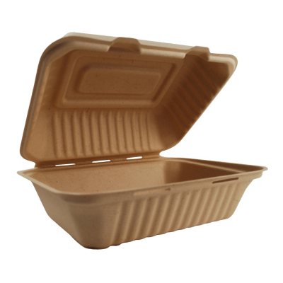 World Centric Compostable/ Biodegradable Fiber Take Out Hoagie Boxes - 500 ct.