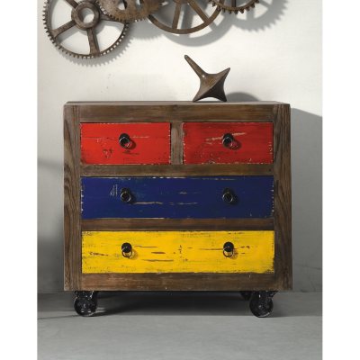 Ramsell Distressed Multi-Color Cabinet