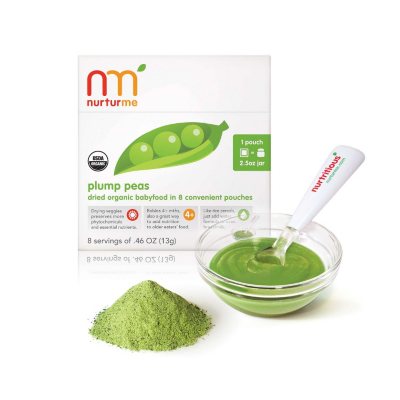 NurturMe Baby Food, Plump Peas, 2 Boxes, 8 pouches each
