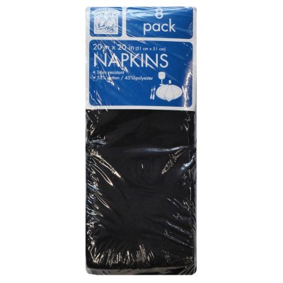 Bakers & Chefs Table Napkins - Black or Burgundy - 20" x 20" - 8 pk.