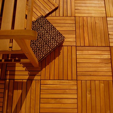 Interlocking Wood Deck Tile FSC Eucalyptus-10  V375