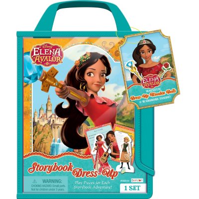 Carrying case that includes 2 wooden magnetic characters with stands, storybook, 35 magnetic pieces, and 1 stand up scene book for imaginative play.