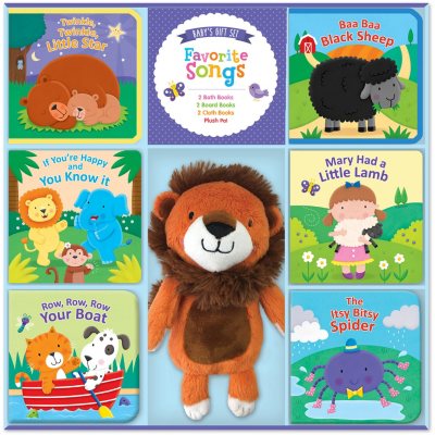 Bath books with built-in squeakers, cloth books with crinkle sounds, and colorful board books are the perfect way to introduce favorite children's songs to babies. The soft plush pal is sure to become a child's favorite.