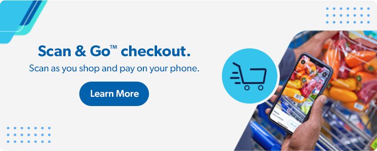 Scan as you shop and pay on your phone. Learn more about Scan & Go checkout.