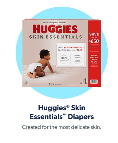 Huggies Skin Essentials Diapers were created for the most delicate skin. Shop now.