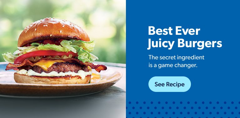 Get the recipe for the best ever juicy burgers.