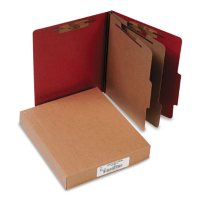 ACCO Pressboard 25-Pt  6-Section Classification Folders, Earth Red (Letter, 10ct.)