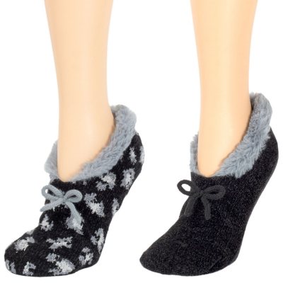 Fuzzy Frenchie Slipper Socks Fuzzy Footie Socks with Grips