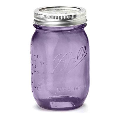 TWO Ball Mason Jars Purple Glass Ball Wide Mouth Heritage Collection Special 