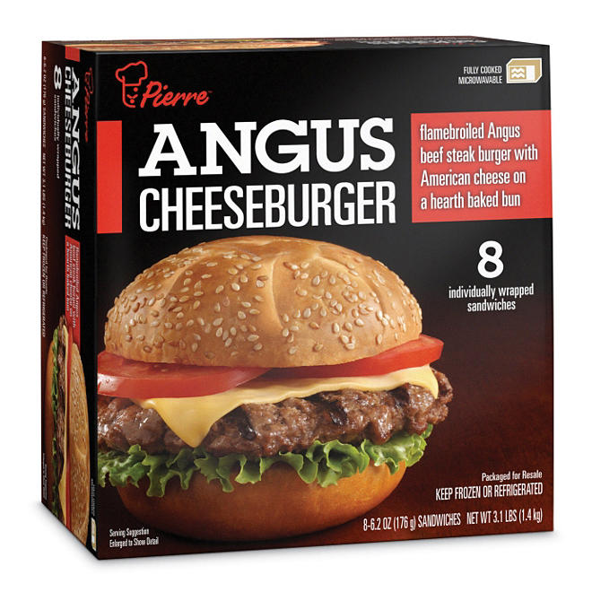 Pierre Angus Cheeseburger (6.2 oz. each, 8 ct.)