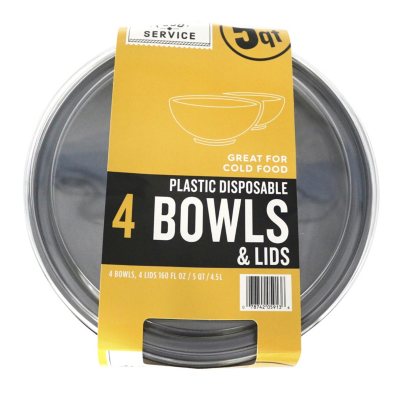 Amscan 10-Quart Plastic Bowls, 5 x 14-1/2, Jet Black, Set Of 3 Bowls