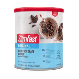 SlimFast Original 10g Protein Meal Replacement Shake Mix, Chocolate Royale (34 Servings, 31.18 oz.)